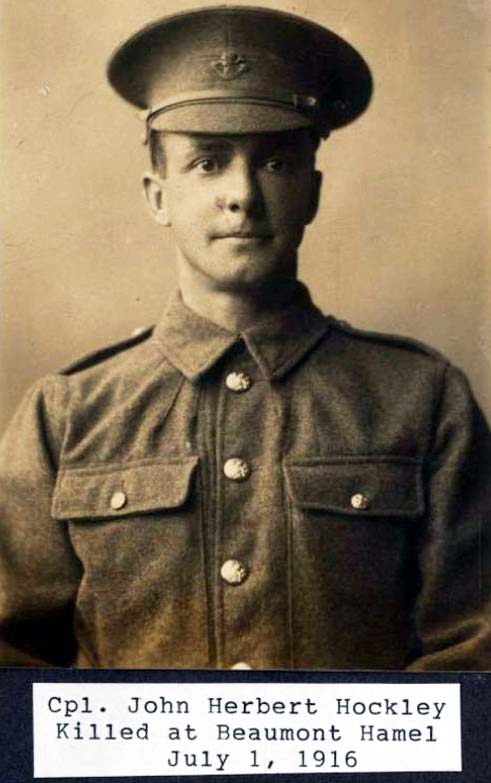 Cpl. John Herbert Hockley, Killed at Beaumont Hamel, July 1, 1916