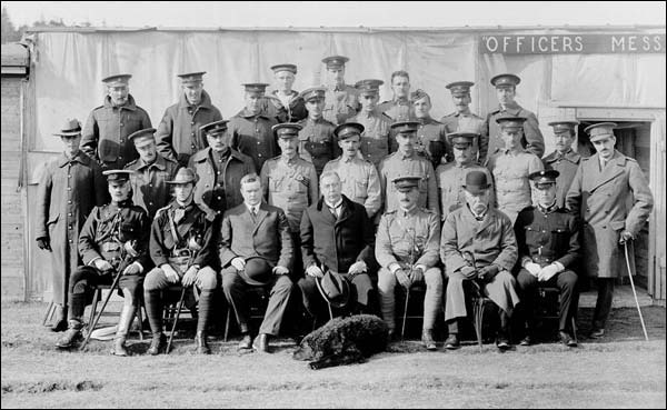 Governor Walter Davidson (front row, centre) with members of the Newfoundland Regiment, September 1914