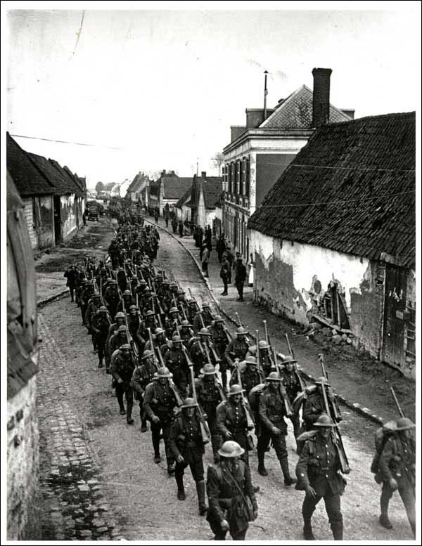 Troops of the Newfoundland Regiment Marching Back to their Billets, Berneville, 9 May, 1917
