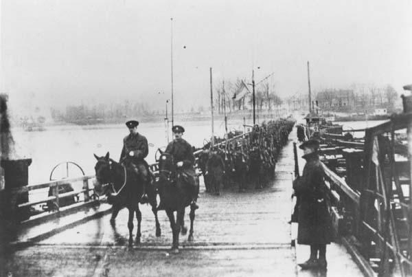 Royal Newfoundland Regiment Crossing the Rhine into Germany, December 13, 1918