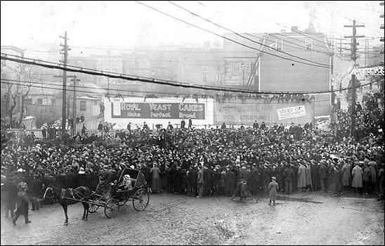 The Crowd Watches Volunteers Depart, ca. 1914