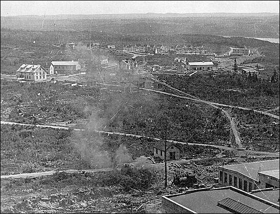 Le centre ville de Grand Falls, vers 1909